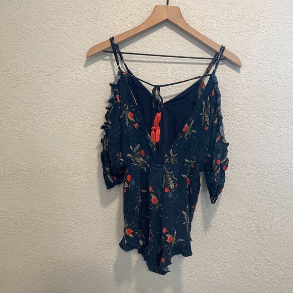 Re: Named Flower Print Navy Blue Shorts Romper Small - Picture 5 of 5
